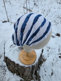 Image 1 of Upcycled Linen Stretchy Wrap in Nautical Watercolor 