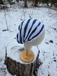 Image 2 of Upcycled Linen Stretchy Wrap in Nautical Watercolor 