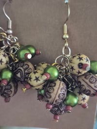 Image 4 of DD0022 - Wooden Bead Cluster Earrings
