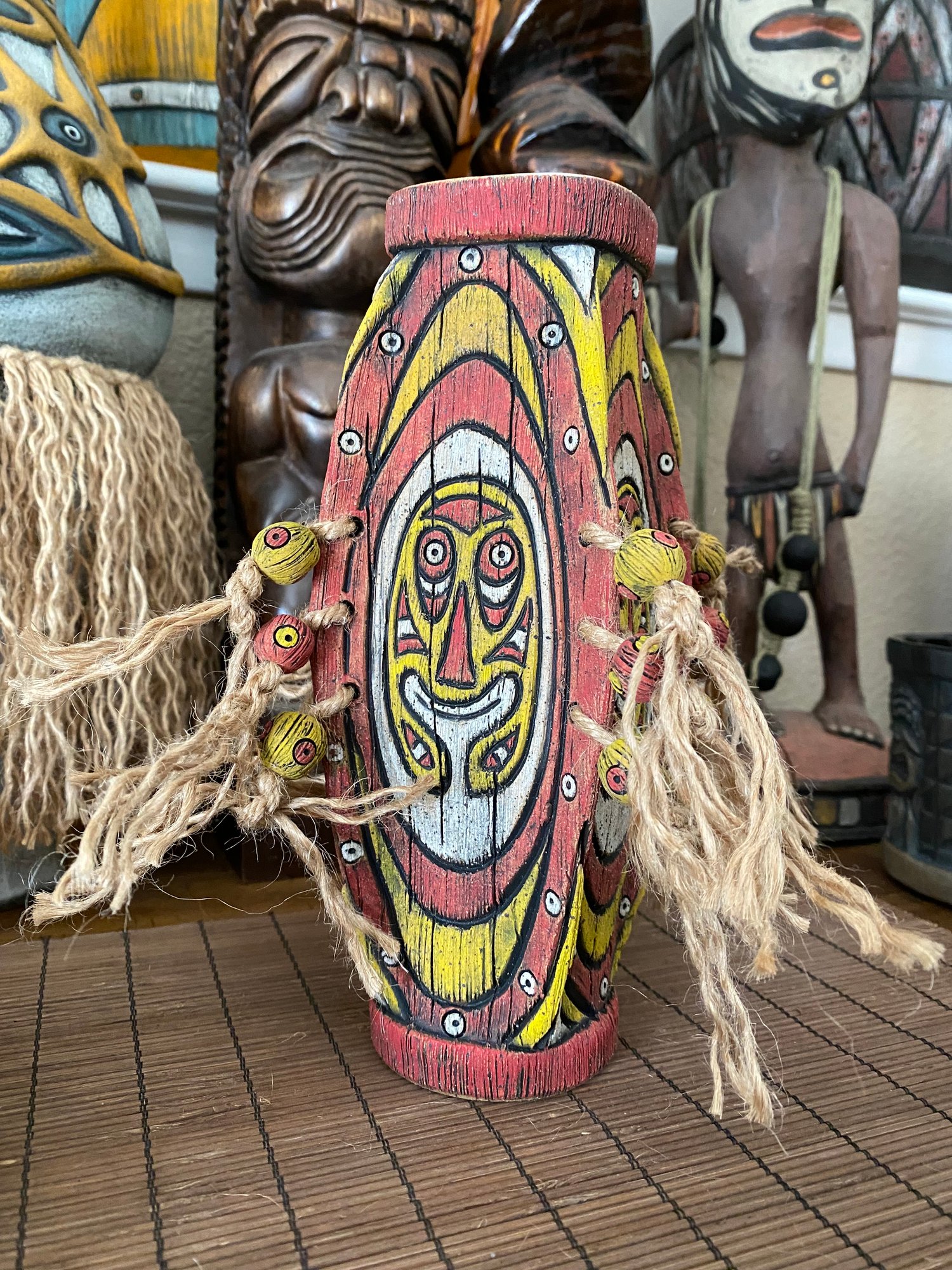 Image of Four Sided Red and Yellow PNG Shield Mug - “Gopey” - US Shipping Included 