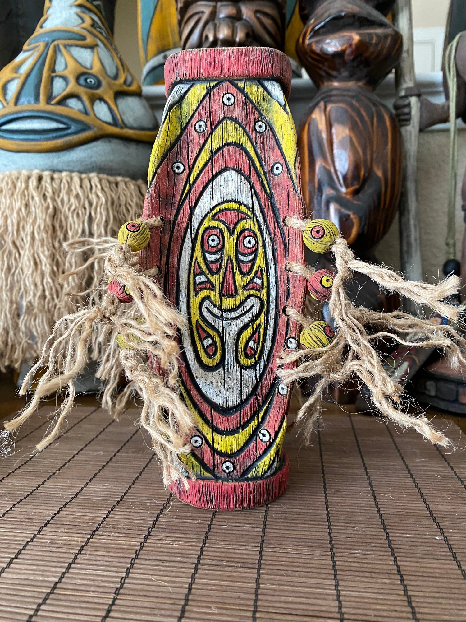 Image of Four Sided Red and Yellow PNG Shield Mug - “Gopey” - US Shipping Included 