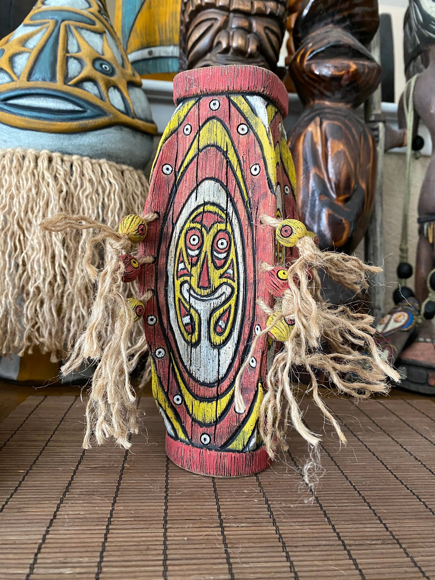 Image of Four Sided Red and Yellow PNG Shield Mug - “Gopey” - US Shipping Included 