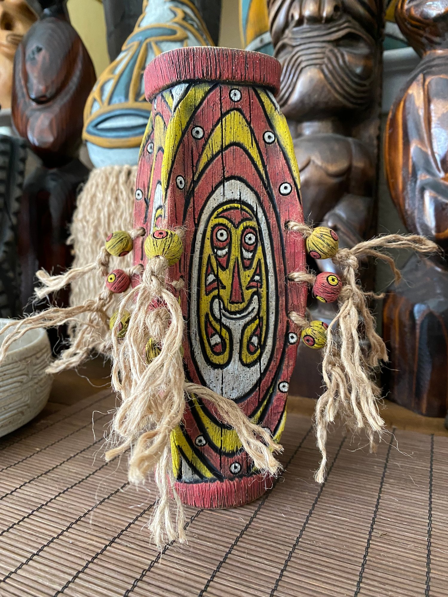 Image of Four Sided Red and Yellow PNG Shield Mug - “Gopey” - US Shipping Included 