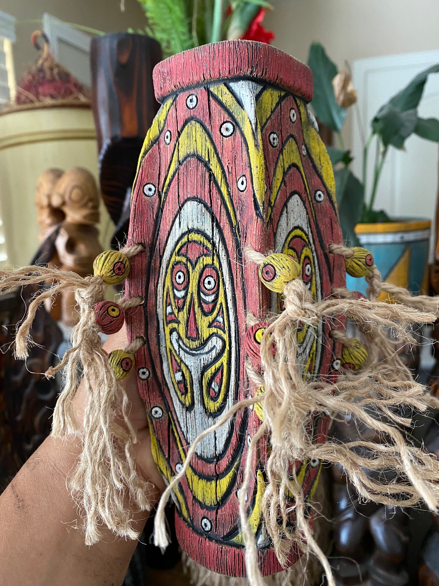 Image of Four Sided Red and Yellow PNG Shield Mug - “Gopey” - US Shipping Included 