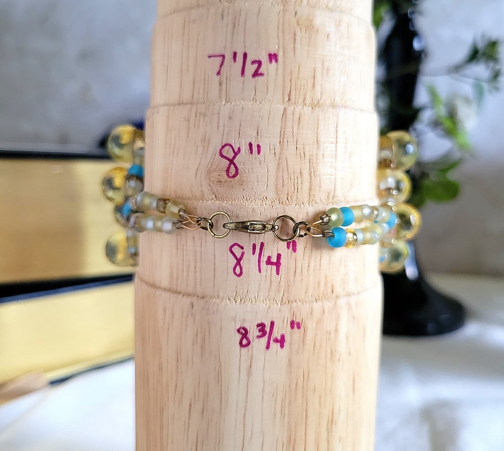 Image of Blue and Gold Criss-Cross Bracelet