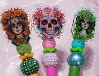 Image 3 of Sugar Skull Acrylic Charm Pens 