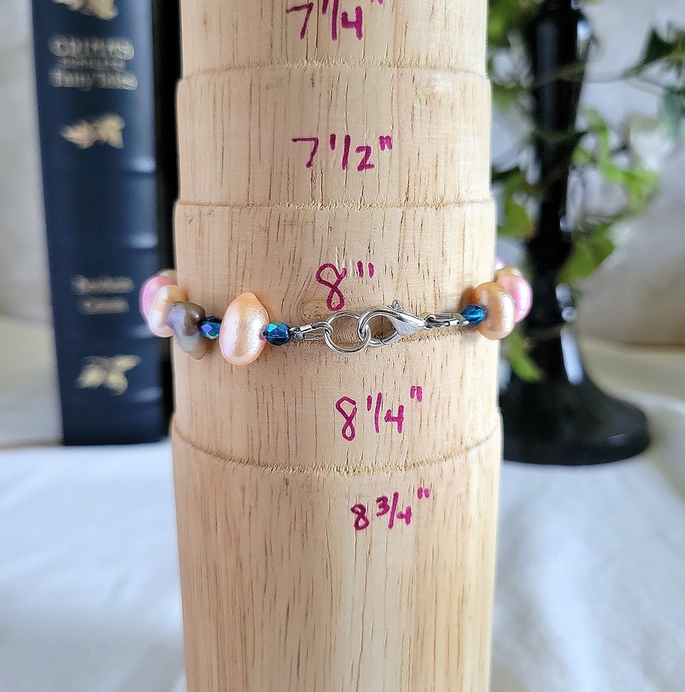 Image of Multicolored Freshwater Pearl Single Strand Bracelet