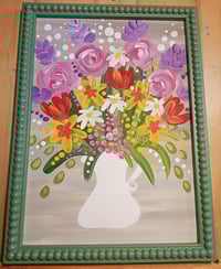 Image 5 of Original framed art, jug bouquet 