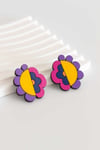 Pendientes Jump Flor Bipolar morado