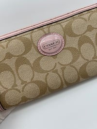 Image 2 of Coach CC Canvas Pink Leather Purse