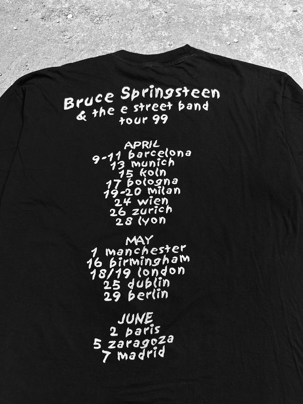 Bruce Springsteen & The E Street Band 1999 European Tour T-Shirt