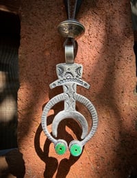 Image 1 of WL&A Handmade Old Style Royston Heishi Turquoise Naja with Silver Half Dollar Pearl #2