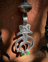 Image 2 of WL&A Handmade Old Style Royston Heishi Turquoise Naja with Silver Half Dollar Pearl #2