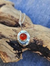 Image 7 of Ready to ship! ' Fire Goddess ' Sterling Silver pebble and Carnelian gemstone Necklace