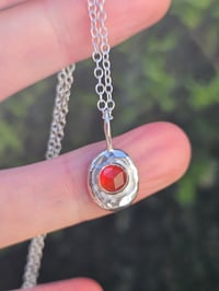 Image 3 of Ready to ship! ' Fire Goddess ' Sterling Silver pebble and Carnelian gemstone Necklace