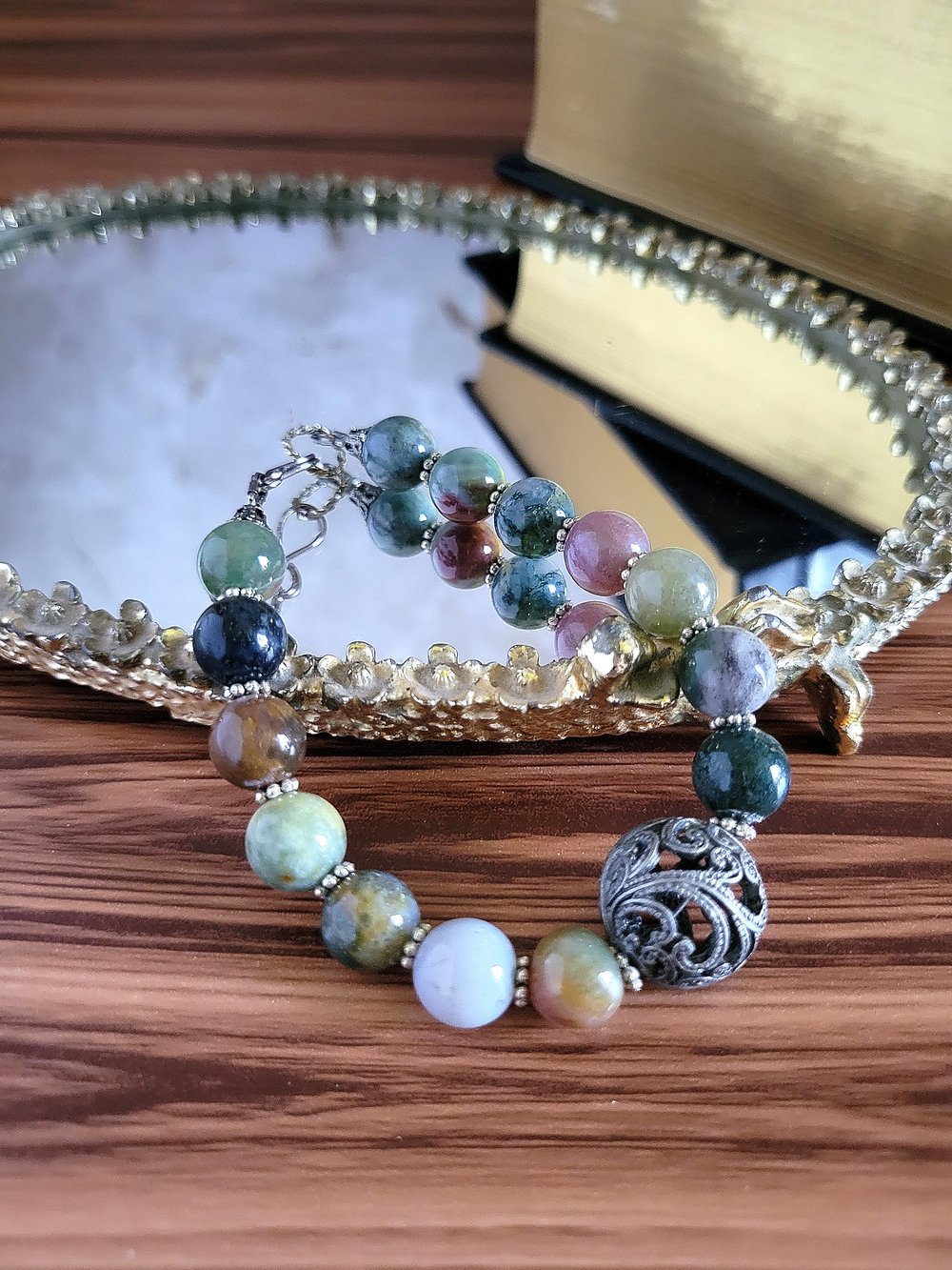 Image of Gothic Victorian Fancy Jasper Beaded Bracelet