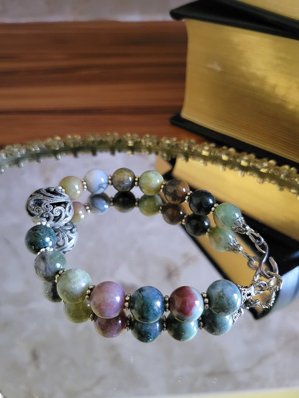 Image of Gothic Victorian Fancy Jasper Beaded Bracelet