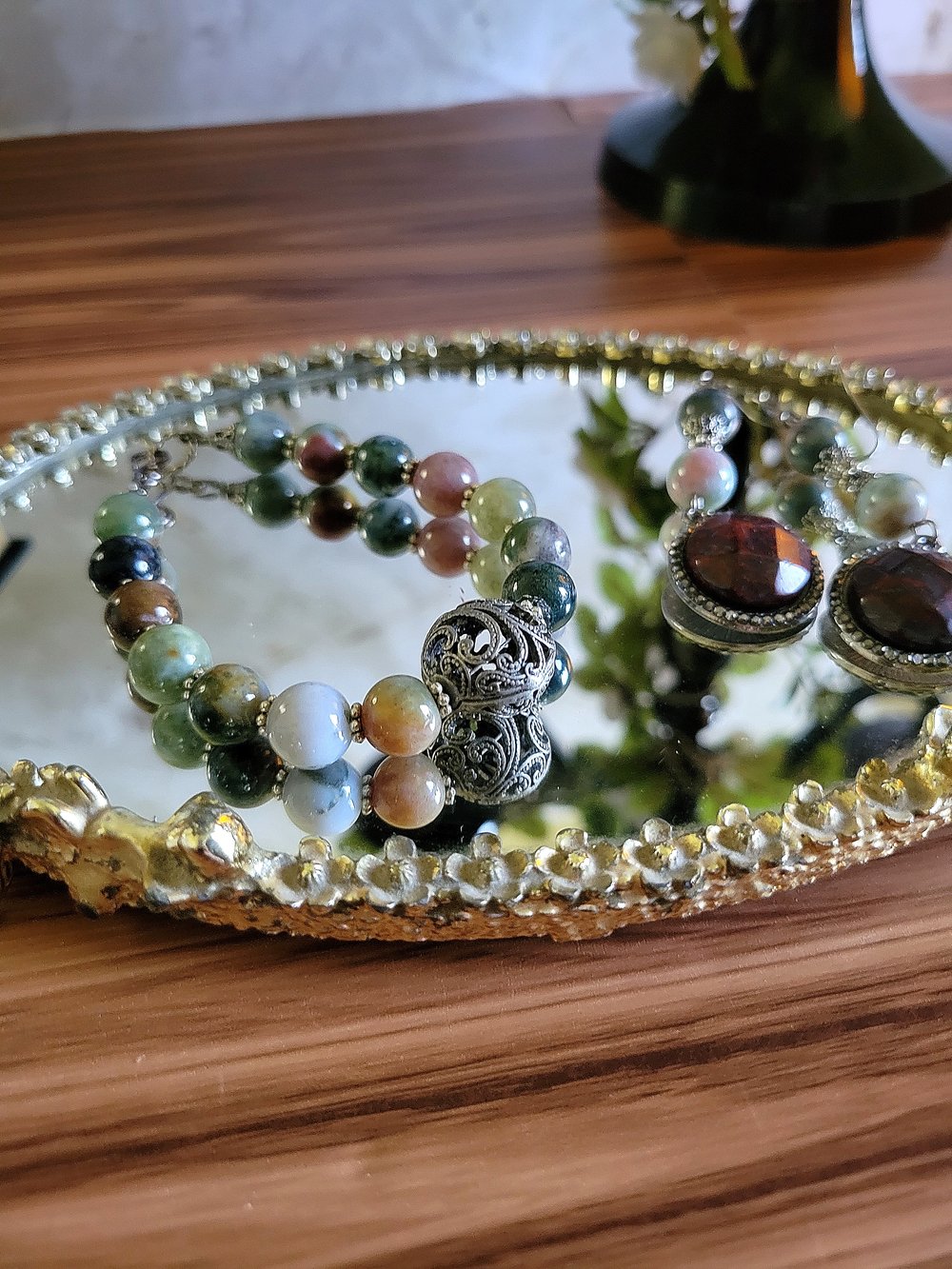 Image of Gothic Victorian Fancy Jasper Beaded Bracelet