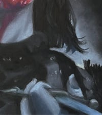 Image 3 of Count Dracula - Original Oil Pastel Painting | Gothic Fine Art