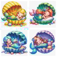 Image 2 of Sleeping Mermaids Mini Diamond Painting Kit by Creative Gems