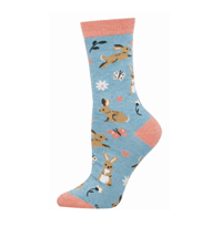 Image 1 of Love Me Some Bunny Bamboo Crew Socks