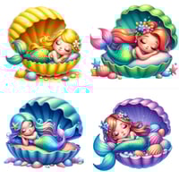 Image 1 of Sleeping Mermaids Mini Diamond Painting Kit by Creative Gems