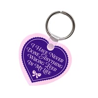 Image 3 of I Have Never Done Anything Wrong Heart Keychain