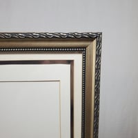 Image 1 of Embossed Wood Picture Frame, 8x10 Image Size Double Matted, #979