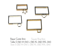 Image 2 of Bague Carrée 2mm - Square Ring 2mm 
