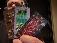Tiny Free Verse Owls / 3-Piece Micro Art Set & Zine Series, Vol. 2 / #40 of 65