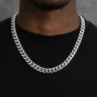 Image 1 of 12mm Silver Cuban Link Chain 