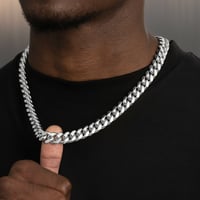 Image 2 of 12mm Silver Cuban Link Chain 