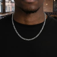 Image 1 of 5mm Silver Figaro Chain