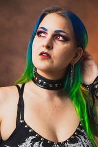 Image 1 of Faux Leather Studded Choker