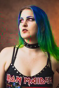 Image 1 of Holographic Vinyl Spiked Choker