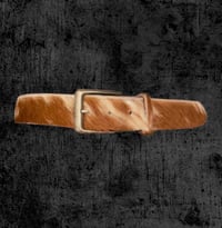 Hair-on cowhide belt