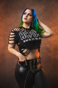 Image 2 of Small AC DC Slashed Tee