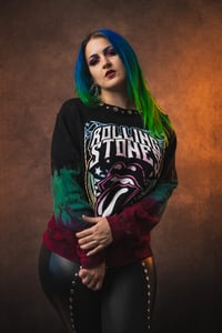 Image 1 of XL Rolling Stones Tie Dye Sweater