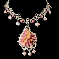 Image 1 of Spiky Pink Oyster Choker 