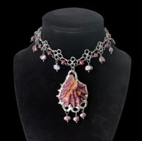 Image 4 of Spiky Pink Oyster Choker 