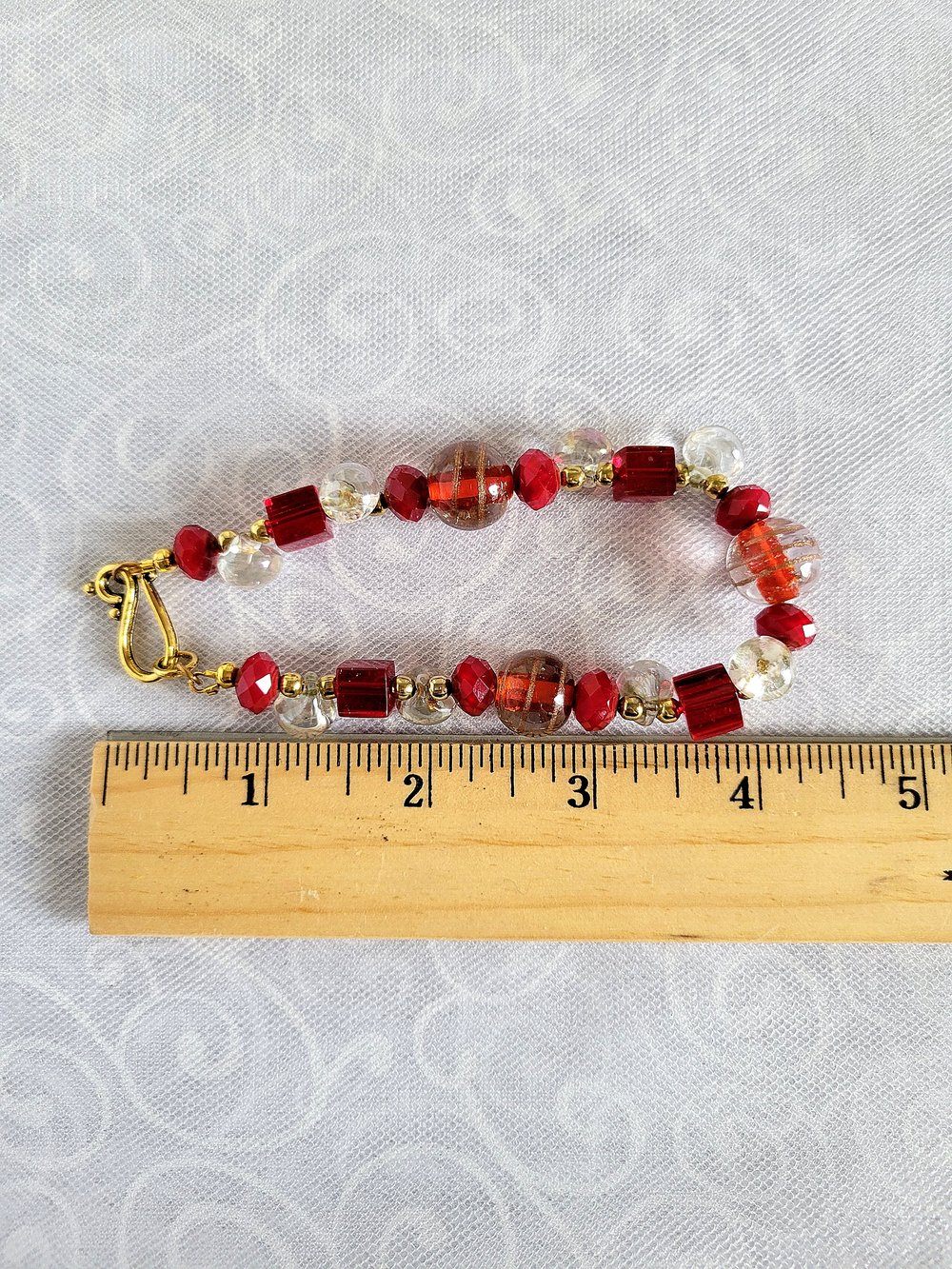 Image of Red Bead Mix Bracelet