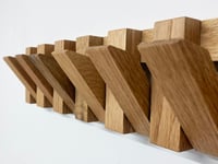 Image 1 of 100mm high Flip down coat rack - Solid Oak