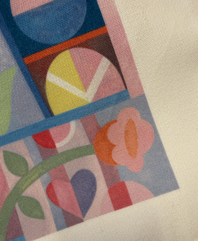 "choose your print" canvas tote bags // "Monthly Quilts" four designs available 