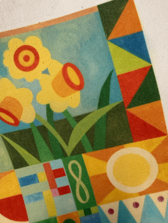 "choose your print" canvas tote bags // "Monthly Quilts" four designs available 