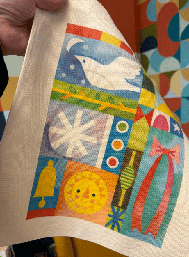 "choose your print" canvas tote bags // "Monthly Quilts" four designs available 