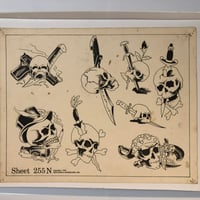 Image 1 of 1978 Spaulding & Roger’s Don Nolan production sheet skulls 11x14