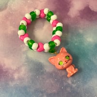 Cute Strawberry Kitty Cat Figure Kid's Sized Kandi Cuff
