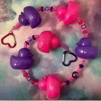 Pink Purple Rubber Ducky Kandi Belt Chain Accessory Wallet Chain