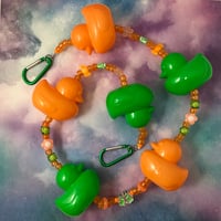 Orange Green Rubber Ducky Kandi Belt Chain Accessory Wallet Chain