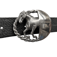 Image 2 of Maison Margiela Horse Hybrid Buckle Leather Belt